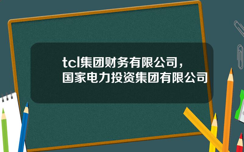 tcl集团财务有限公司，国家电力投资集团有限公司