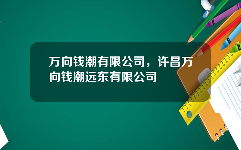 万向钱潮有限公司，许昌万向钱潮远东有限公司