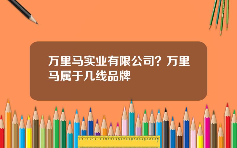 万里马实业有限公司？万里马属于几线品牌