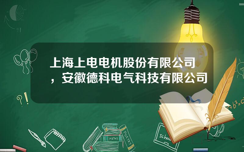 上海上电电机股份有限公司，安徽德科电气科技有限公司