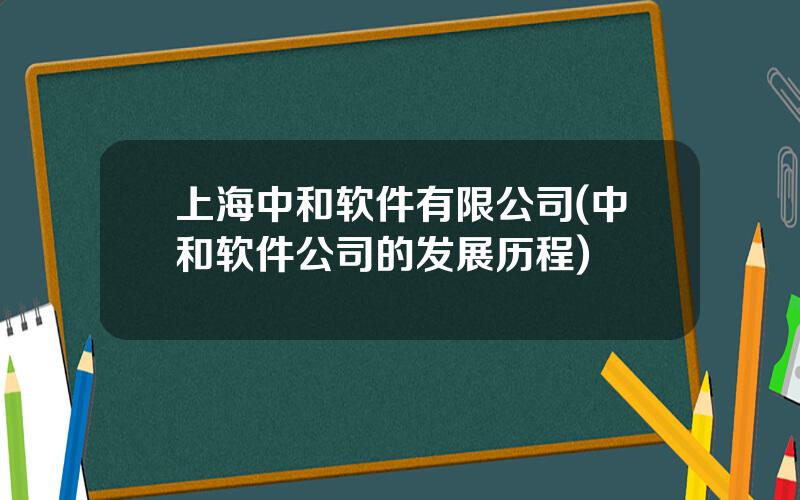 上海中和软件有限公司(中和软件公司的发展历程)