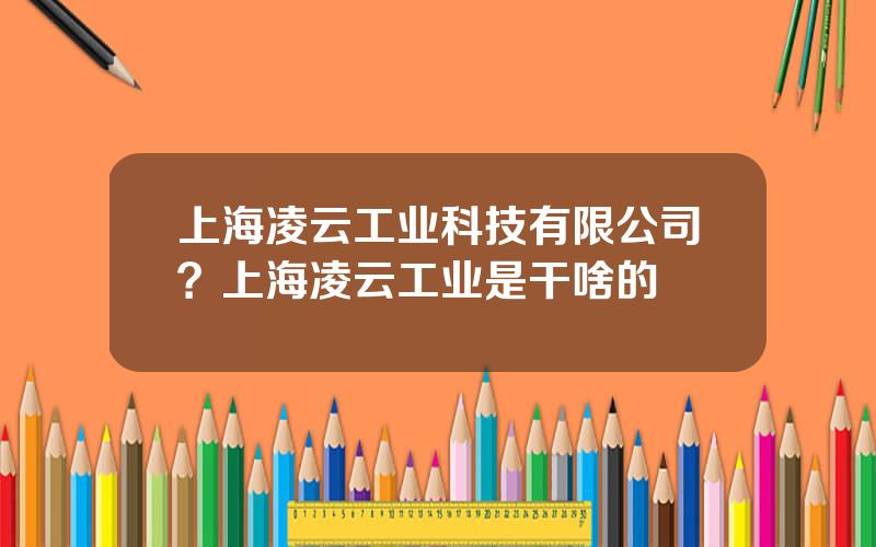 上海凌云工业科技有限公司？上海凌云工业是干啥的