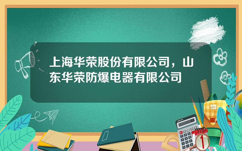 上海华荣股份有限公司，山东华荣防爆电器有限公司