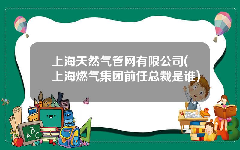 上海天然气管网有限公司(上海燃气集团前任总裁是谁)