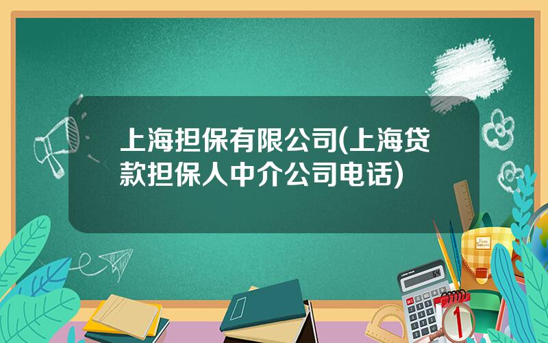 上海担保有限公司(上海贷款担保人中介公司电话)