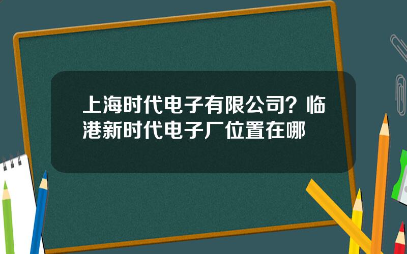 上海时代电子有限公司？临港新时代电子厂位置在哪