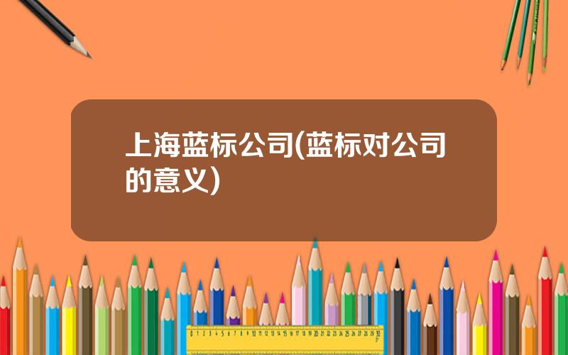 上海蓝标公司(蓝标对公司的意义)