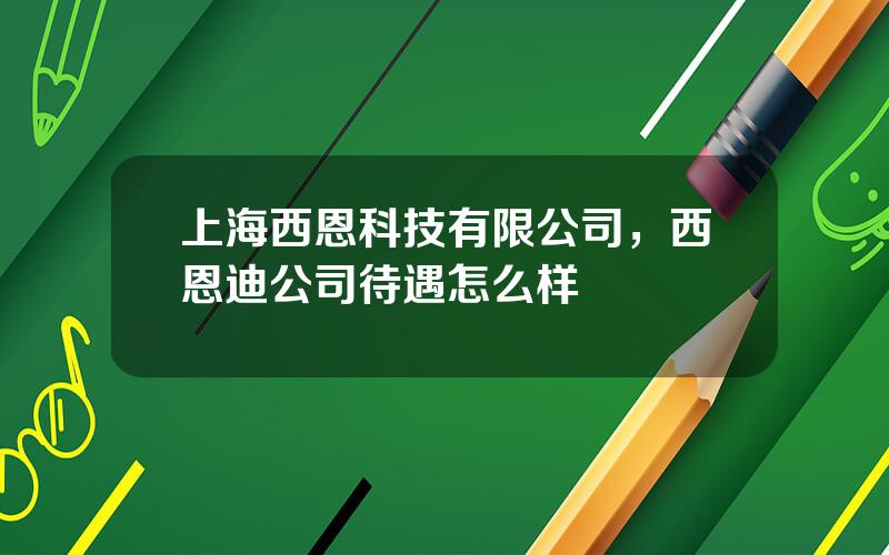 上海西恩科技有限公司，西恩迪公司待遇怎么样