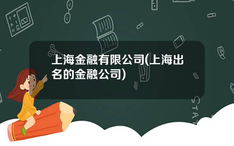 上海金融有限公司(上海出名的金融公司)