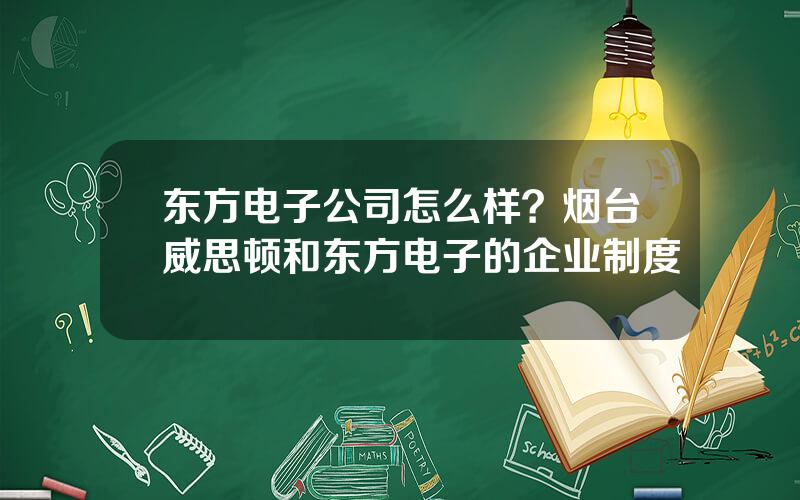 东方电子公司怎么样？烟台威思顿和东方电子的企业制度