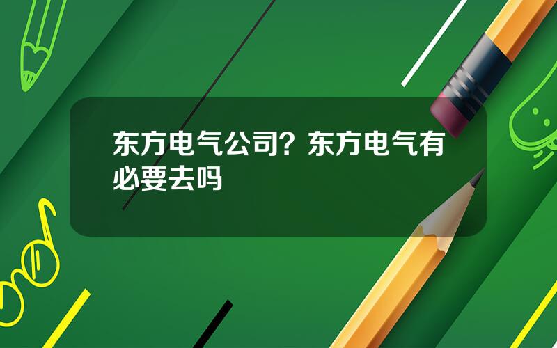 东方电气公司？东方电气有必要去吗