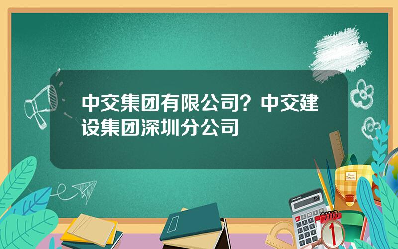 中交集团有限公司？中交建设集团深圳分公司