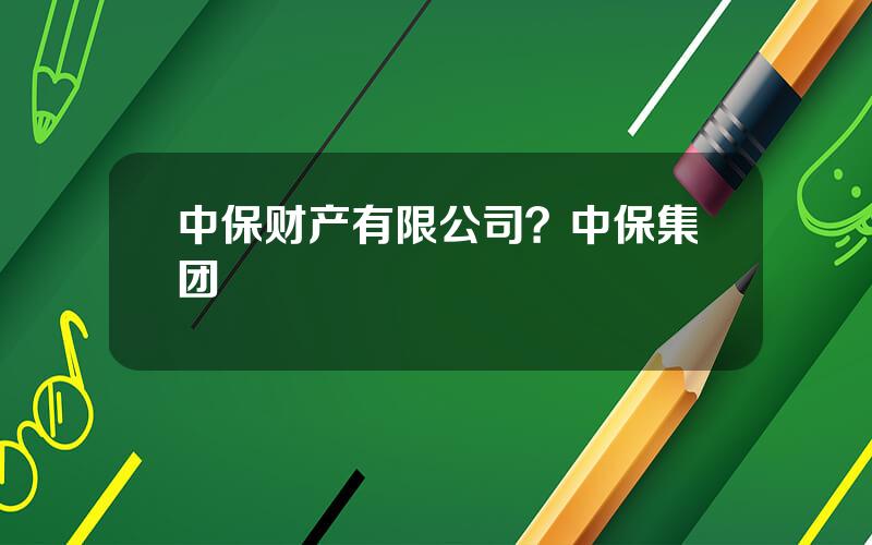 中保财产有限公司？中保集团