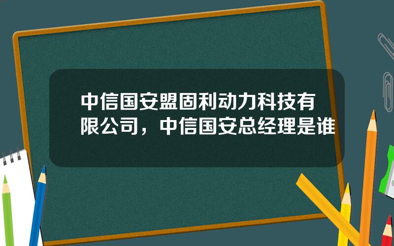 中信国安盟固利动力科技有限公司，中信国安总经理是谁