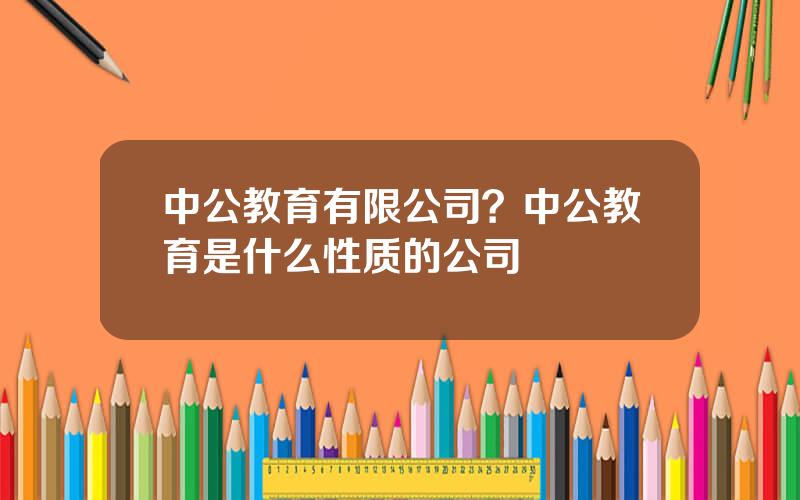 中公教育有限公司？中公教育是什么性质的公司