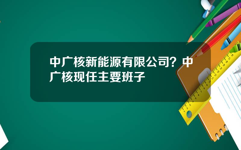 中广核新能源有限公司？中广核现任主要班子