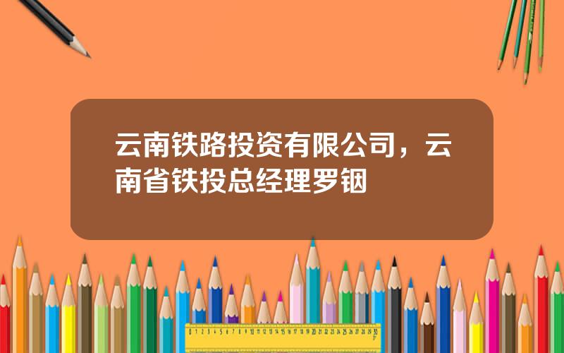 云南铁路投资有限公司，云南省铁投总经理罗铟