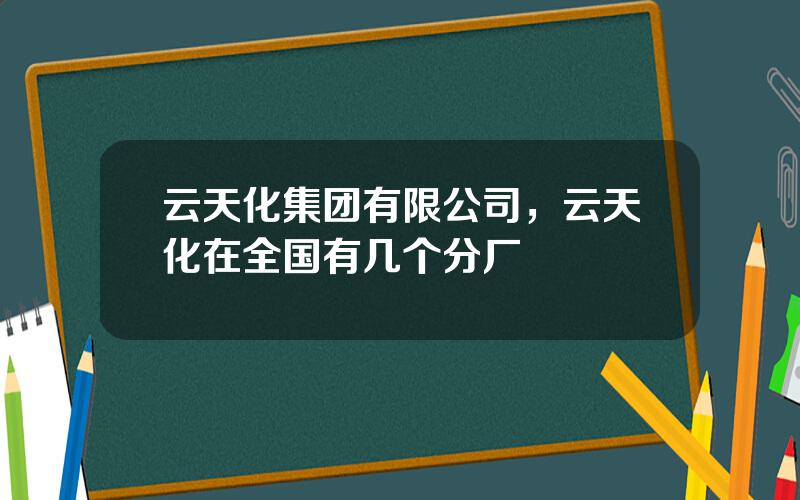 云天化集团有限公司，云天化在全国有几个分厂