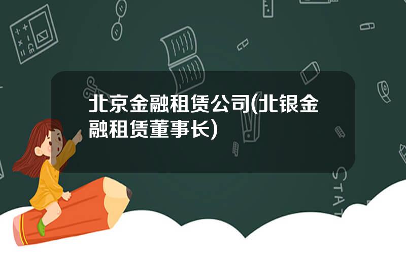 北京金融租赁公司(北银金融租赁董事长)