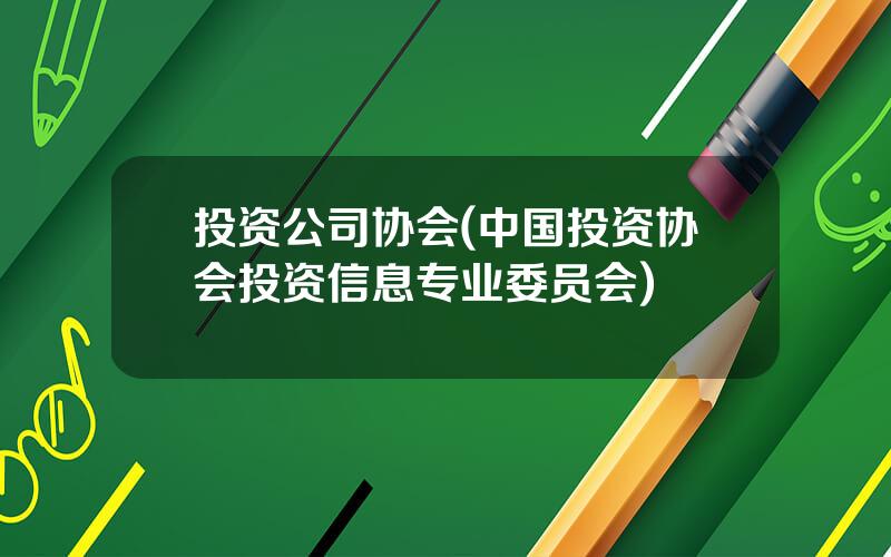 投资公司协会(中国投资协会投资信息专业委员会)