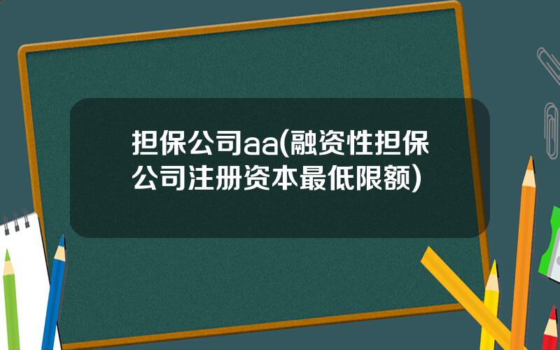 担保公司aa(融资性担保公司注册资本最低限额)