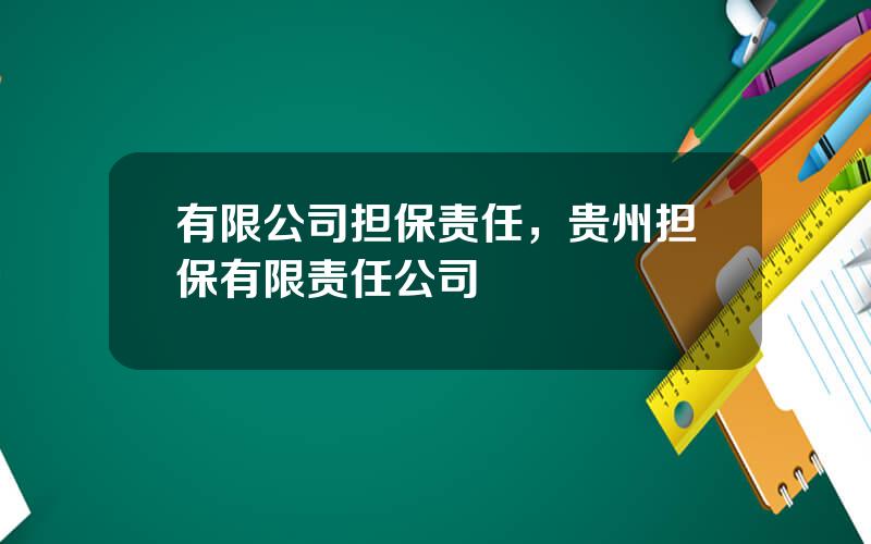 有限公司担保责任，贵州担保有限责任公司