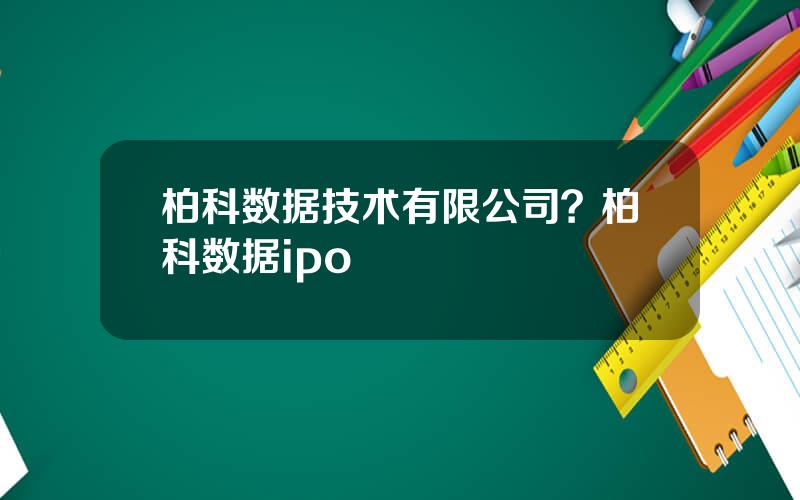 柏科数据技术有限公司？柏科数据ipo