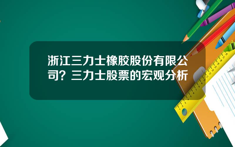 浙江三力士橡胶股份有限公司？三力士股票的宏观分析