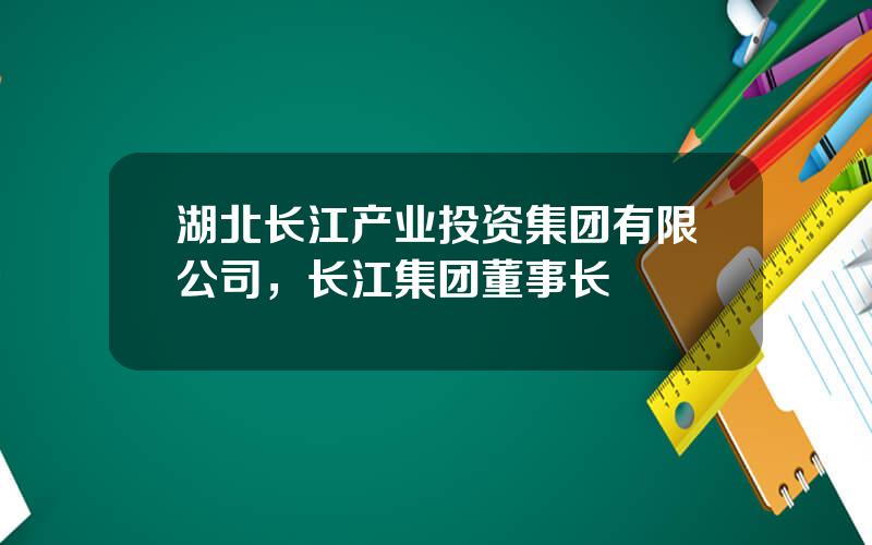 湖北长江产业投资集团有限公司，长江集团董事长